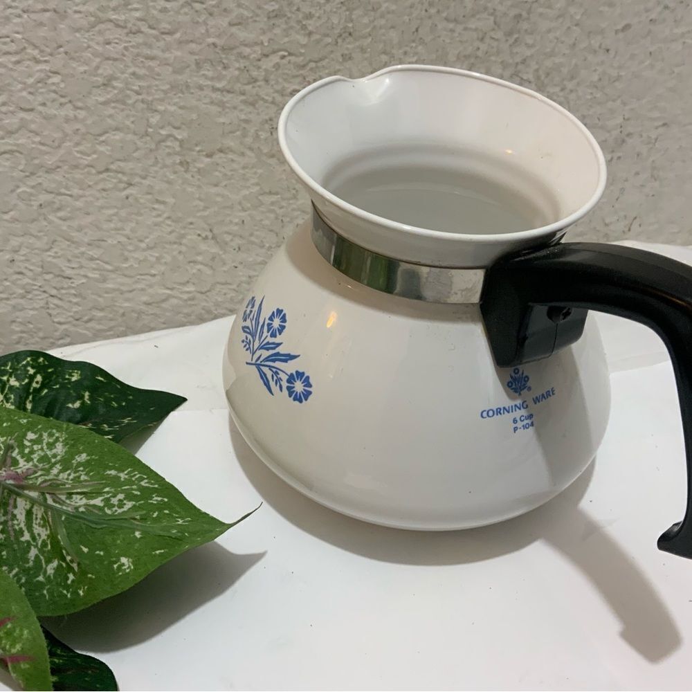 Vintage Corning Ware BLUE CORNFLOWER Tea Kettle/Coffee Pot 6 Cups no lid G16 - Picture 4 of 8